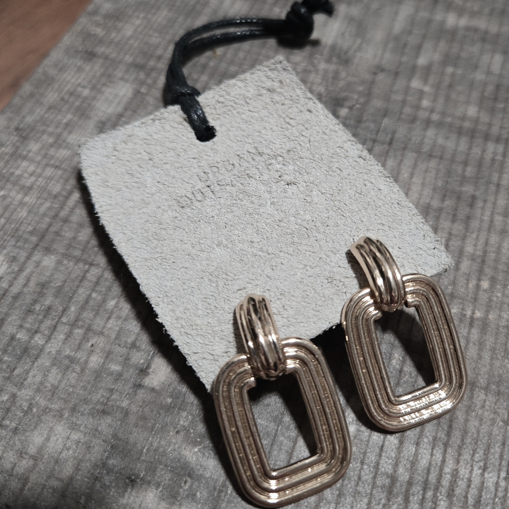 Urban Outfitters Gold Rectangular Earrings